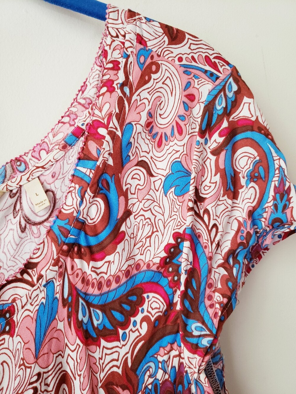 Soft Surroundings Pink Blue Paisley Print Tiered Maxi Dress - Picture 8 of 15